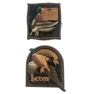 Home Interiors Waterfowl Wall Decor  Brown Tan Green Hard Plastic